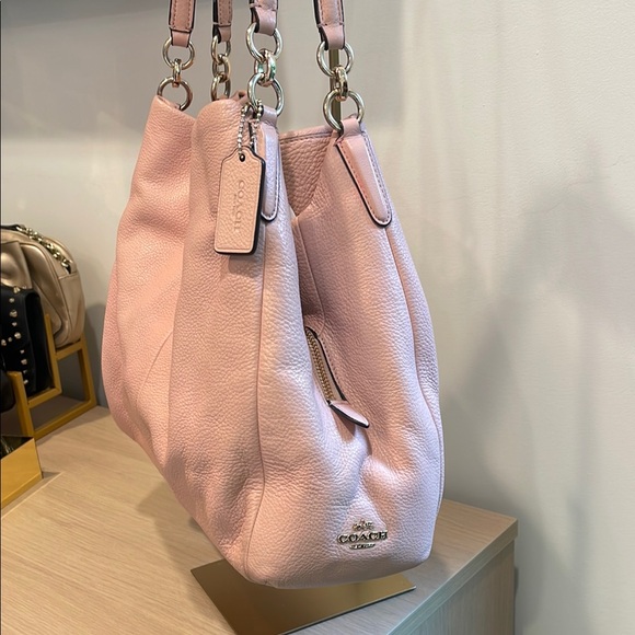 Coach Pink Leather Shoulder Bag - Picture 2 of 9